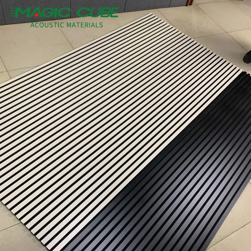 Flame Resistant Polyester Wooden Slat Panel for Meeting Rooms