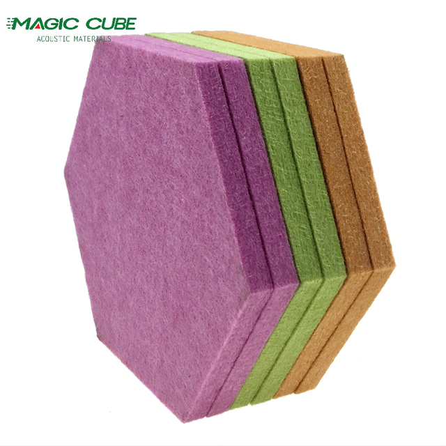 12 Pack Self-adhesive Hexagon Polyester Fiber Sound-Absorbing Panel