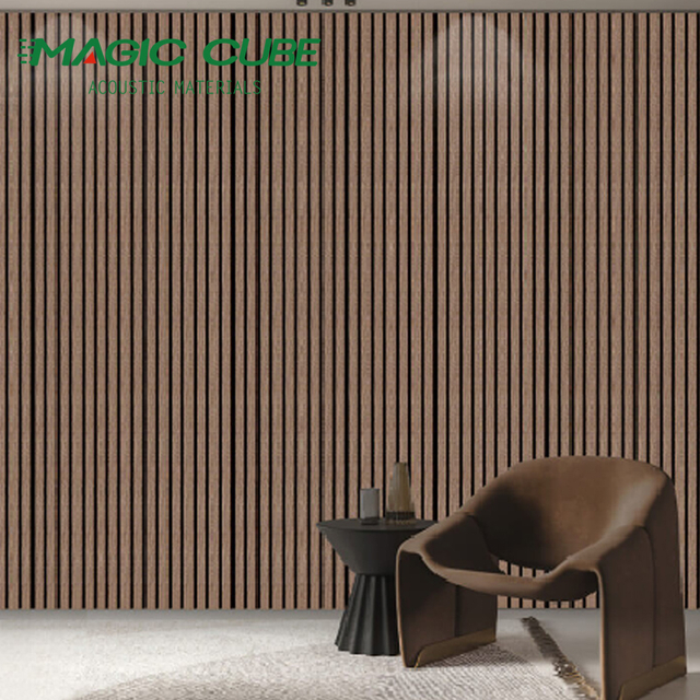 Felt Wall Cladding Interior 3 Side Wood Slat Acoustic Panel