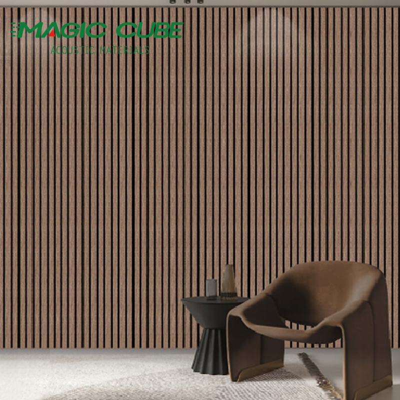 Felt Wall Cladding Interior 3 Side Wood Slat Acoustic Panel