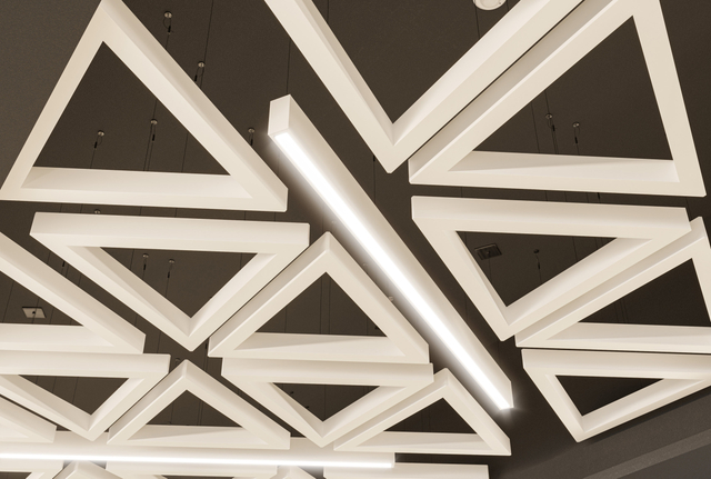 Indoor Decorative Sound Absorption Triangle PET Acoustic Ceiling Cloud