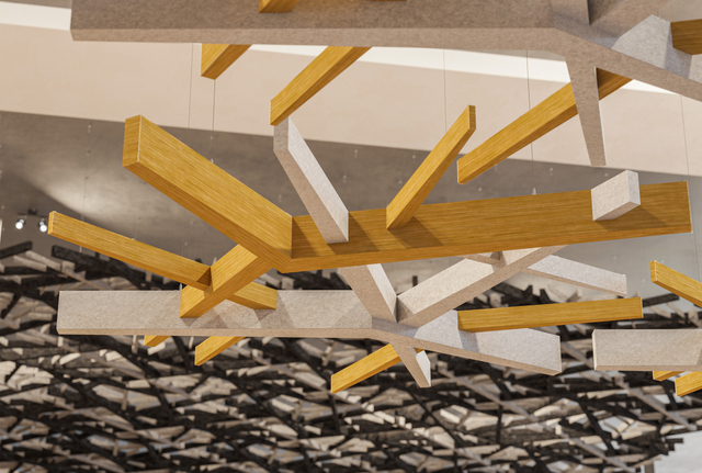 Acoustic Material Polyester Ceiling Panels for Indoor Decoration