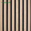 Black Recycled Akupanel Acoustic Vertical Wood Slat Wall