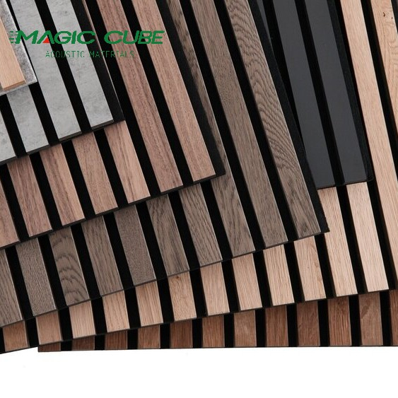 Decorative Wood Slat PET Acoustic Panel for the Wall Covering