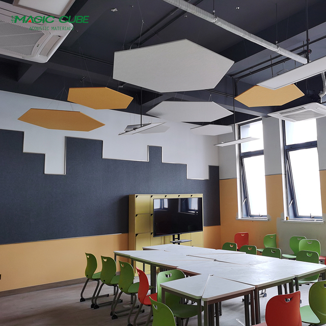 Decorative Felt Baffle Ceiling in The Office Space