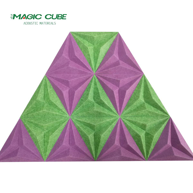 Triangle 3D Polyester Fiber Acoustic Panel for the Interior Decoration 
