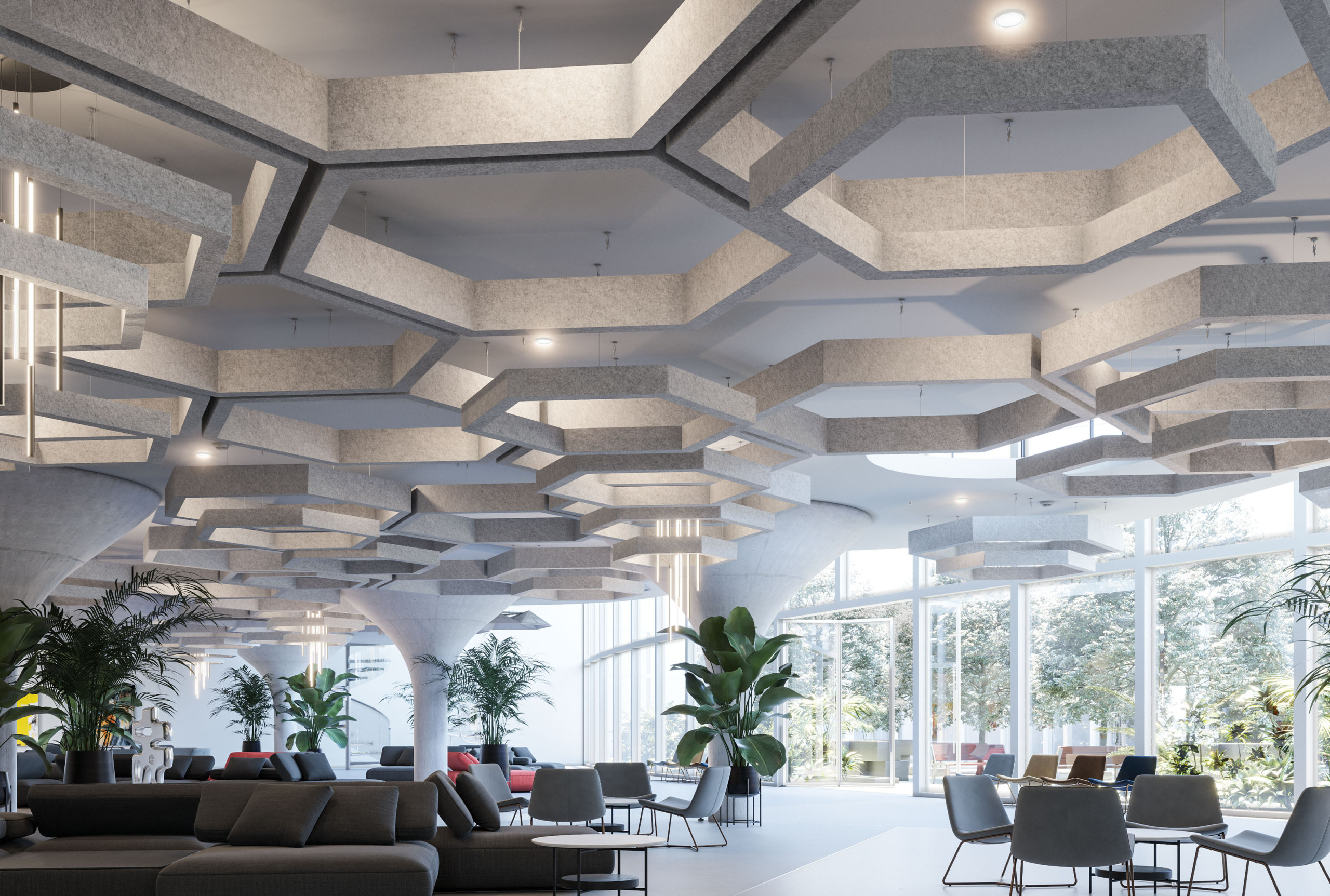 Sound Absorbing Polyester Fiber board suitable for ceiling and wall decoration