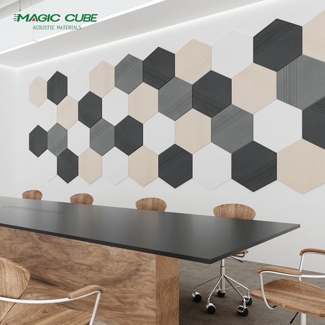Interior Studio Wall Pet Polyester Fiber Acoustic Boards with Cutting Design 