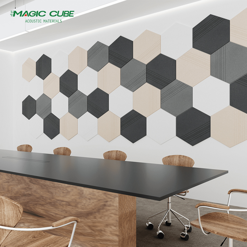 Interior Studio Wall Pet Polyester Fiber Acoustic Boards with Cutting Design 