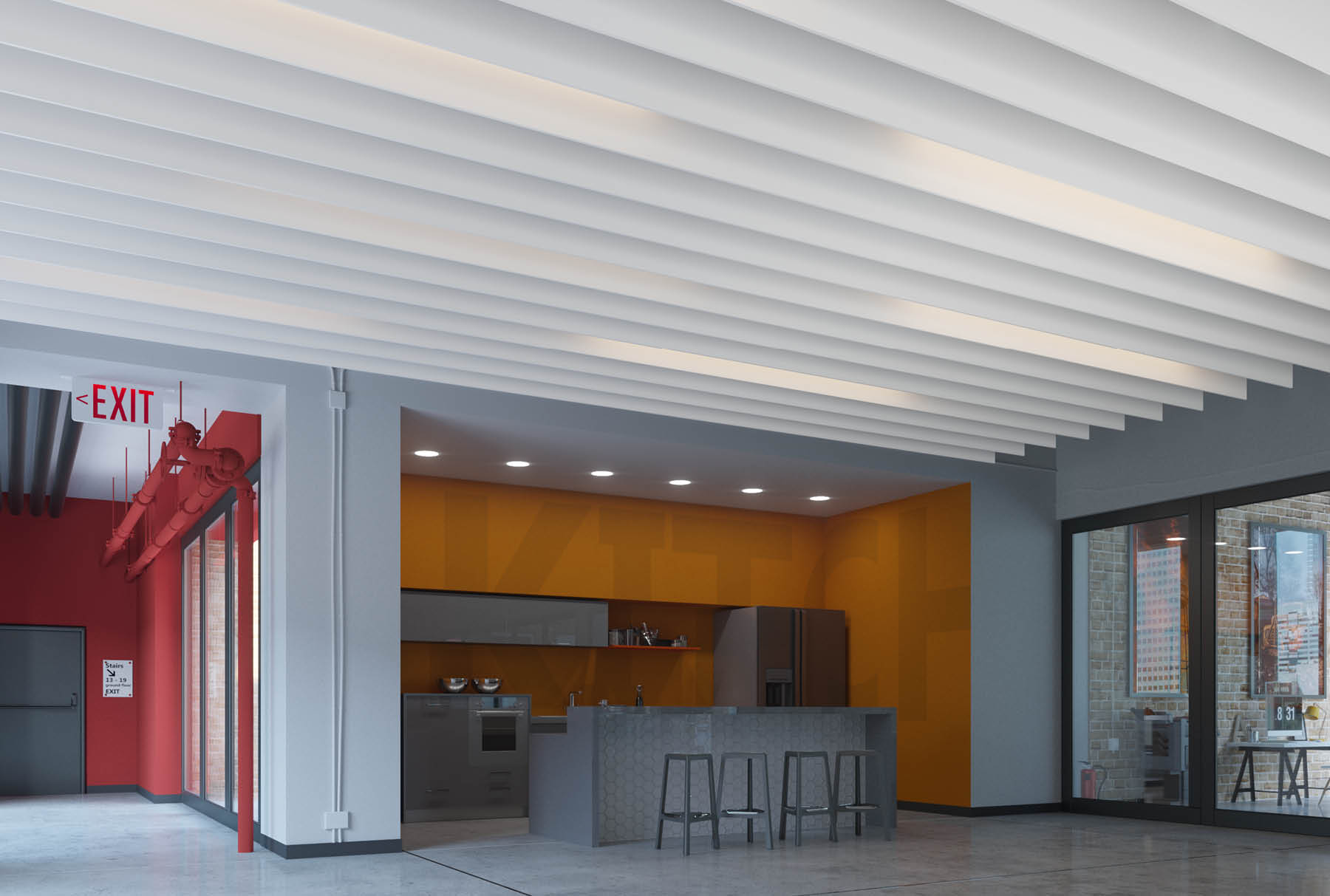 Linear polyester ceiling panel-6