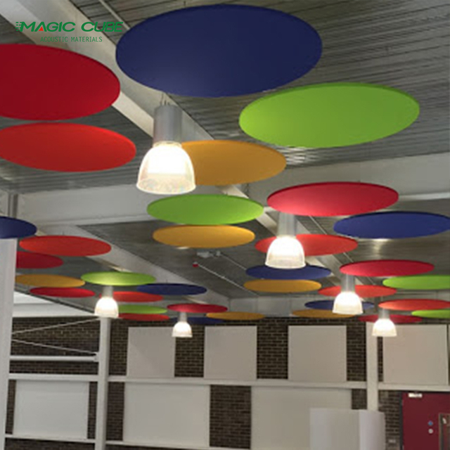 Decorative Felt Baffle Ceiling in The Office Space