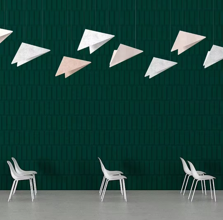 Acoustic Ceiling System 12mm Polyester Fiber Acoustic Panels Baffle
