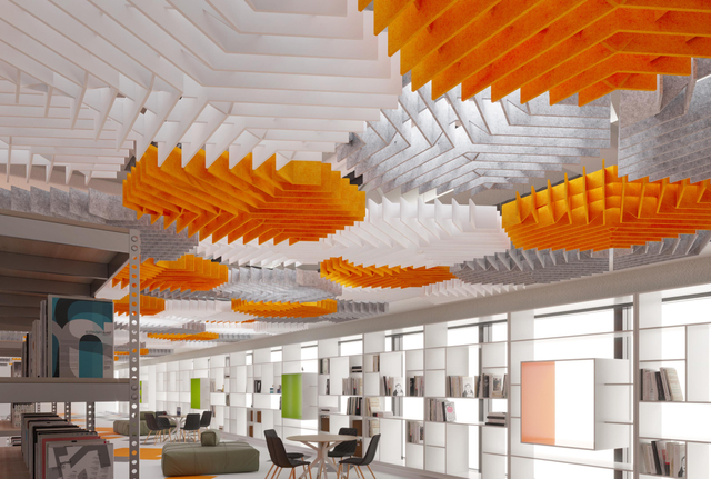 Eco Friendly Felt Baffle Ceiling System