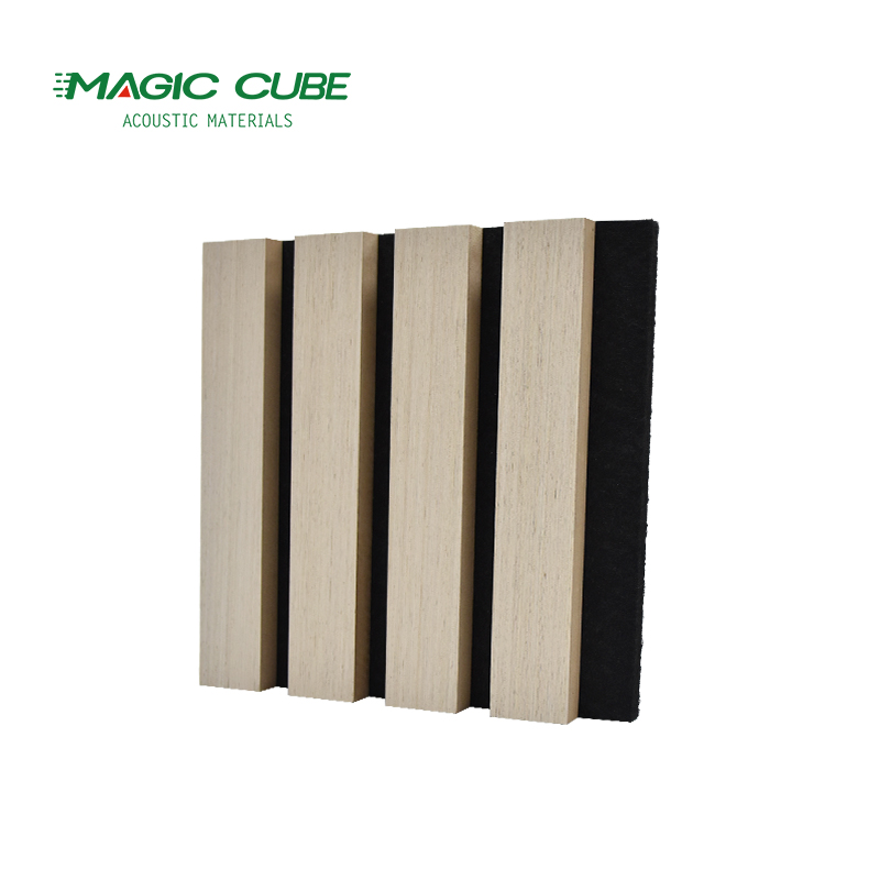 Custom Sound Proof Slatted Oak Acoustic Wall Panels
